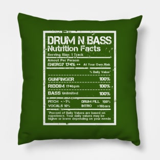 Drum N Bass Nutrition Facts Label ( Distressed Edit ) Pillow