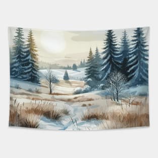 Winter Forest Landscape Tapestry