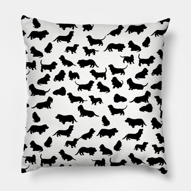 Basset Hounds Pillow by Zodiart