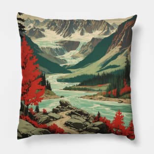 British Columbia Canada Vintage Poster Tourism 2 Pillow