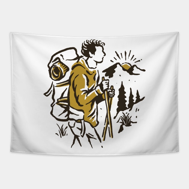 Hiker Tapestry by quilimo