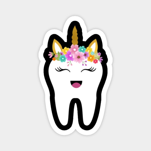 Unicorn Tooth Dentist Tooth Fairy Gift First Tooth Magnet by Kink4on