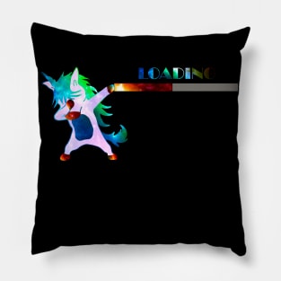 Dabbing Unicorn still Loading Pillow