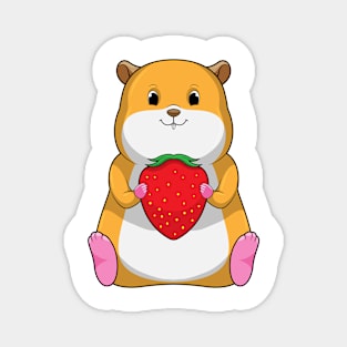 Hamster with Strawberry Magnet