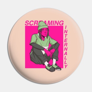 Screaming Internally Pin