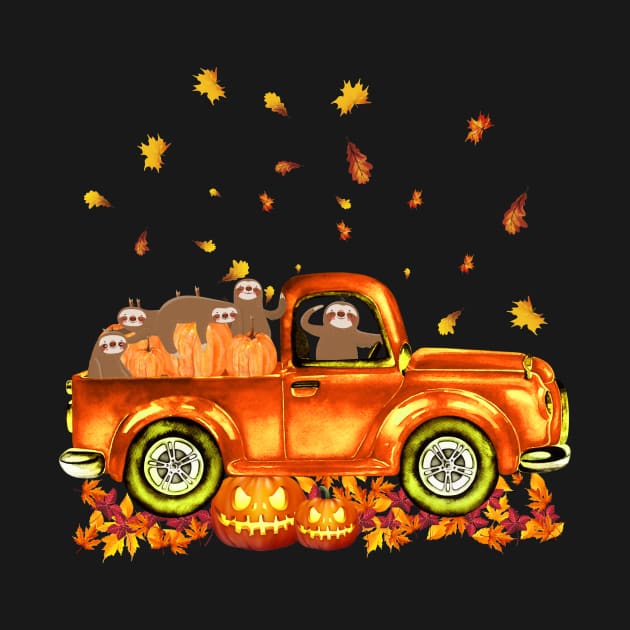 Sloth Pumkin Car Autumn Halloween by Margaretsantana