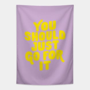 You Should Just Go For It in Lilac Purple and Yellow Tapestry