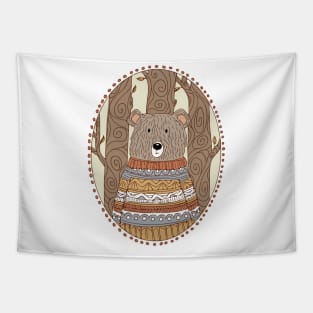 Cozy Bear in a Cozy Sweater Tapestry