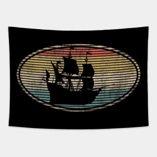 Old Sailing Ship. Funny Vintage Design Tapestry