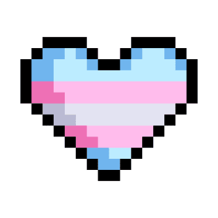 Pixel Trans Flag Heart T-Shirt