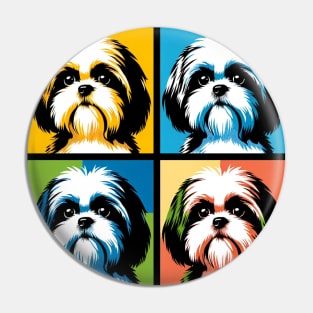 Shih Tzu Pop Art - Dog Lover Gifts Pin