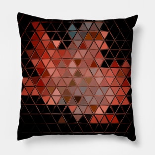 Orange Stained Glass Maple Leaf Autumn Pillow