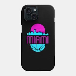 Miami Florida Cityscape Basketball Phone Case