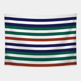 Red White Blue Green Horizontal Striped Pattern Tapestry