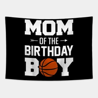 Mom Of The Birthday Boy Basketball Boy Family Matching Tapestry