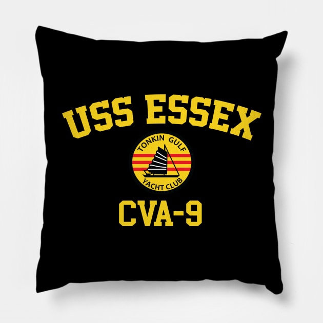 USS Essex CVA-9 Tonkin Gulf Yacht Club Pillow by Tonkin Gulf Yacht Club