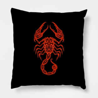 Red Scorpio Zodiac Sign Pillow