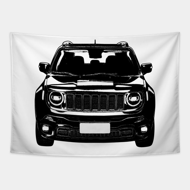 Jeep Renegade Sketch Art Tapestry by KAM Std