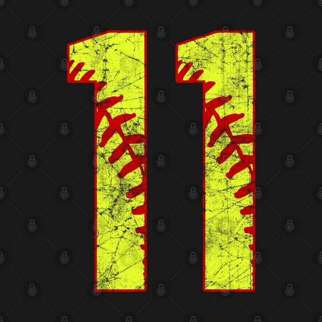 Fastpitch Softball Number 11 #11 Softball Shirt Jersey Uniform Favorite Player Biggest Fan by TeeCreations