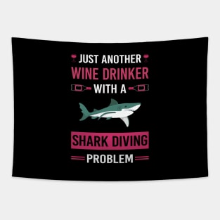 Wine Drinker Shark Diving Diver Tapestry