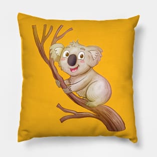 Hand Drawn Cartoon Koala Pillow