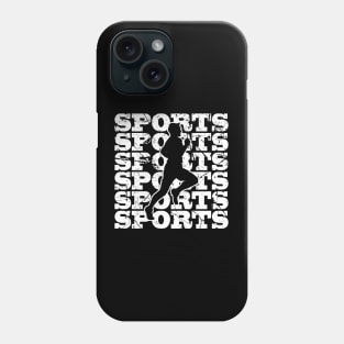 Sports Man with distressed white text Phone Case