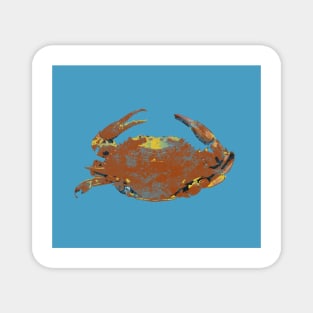 Crab motif on blue Magnet