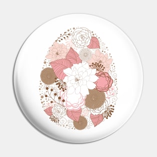 Vintage floral Easter egg Pin