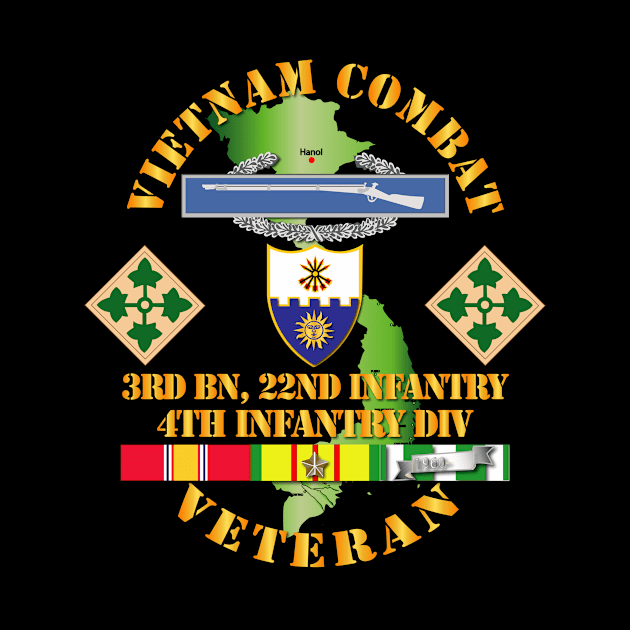 Vietnam Combat Infantry Veteran w 3rd Bn 22nd Inf - 4th ID SSI by twix123844