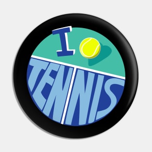 Cool Vintage Style I Love Tennis Tee Pin