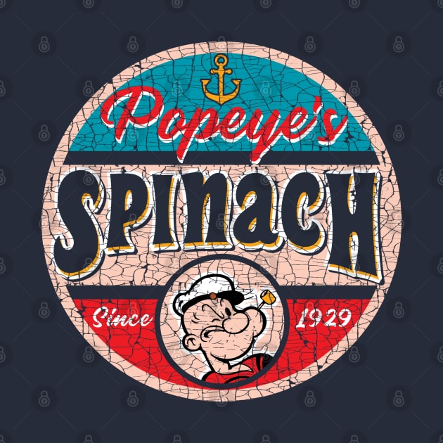 Popeye's Spinach Can Label Cracked by Alema Art