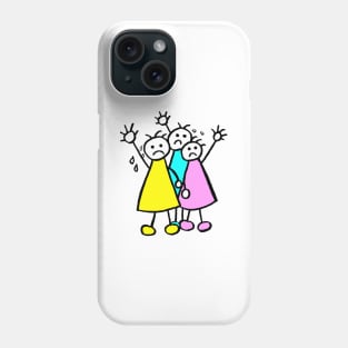 Stick People Wave Goodbye Phone Case