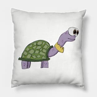 Turtle with crown around its neck Pillow