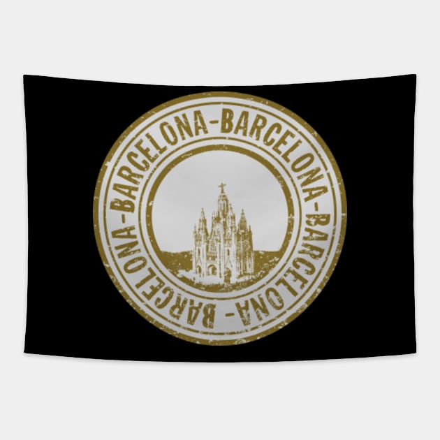 Barcelona pride stamp Tapestry by SerenityByAlex