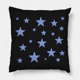 Purple star pattern - black background Pillow