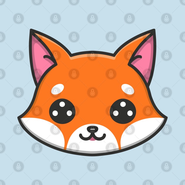 Cute Fox Face Kawaii Fox Head Illustration by Art-Jiyuu