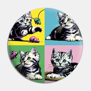 American Wirehair Pop Art - Cat Kitties Pin