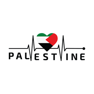 Love palestine , palestine heartbeat , minimalist Palestine T-Shirt