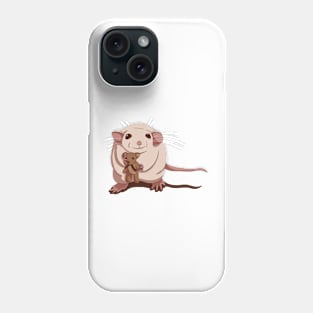 Mouse holding a teddy bear Phone Case