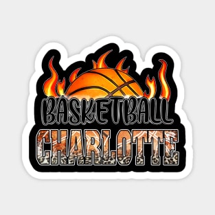 Classic Basketball Design Charlotte Personalized Proud Name Magnet