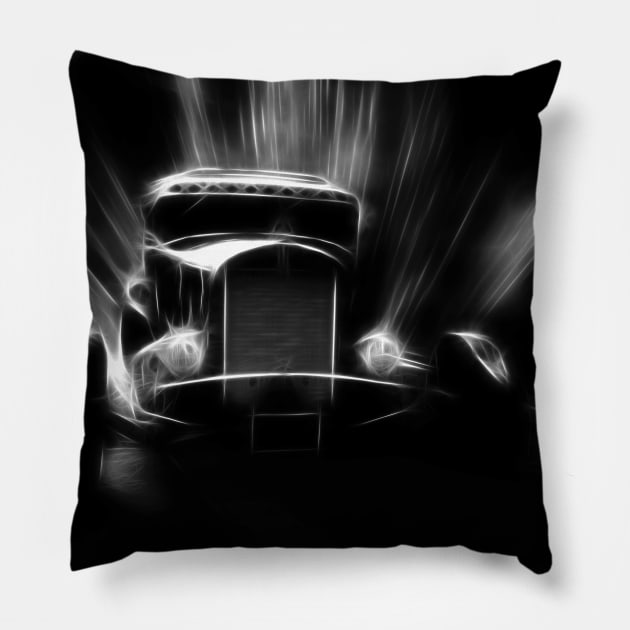 Hot Rod, black and white - 02 Pillow by hottehue