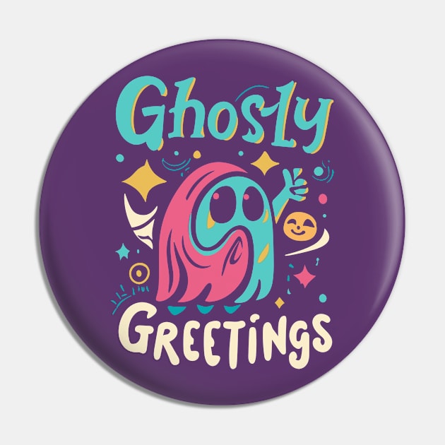 Ghostly Greetings Pin by nefuku