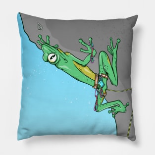 Funny Frog Rock Climbing Pillow