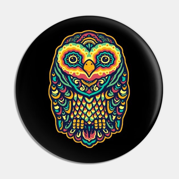 Mandala Owl Pin by TambuStore