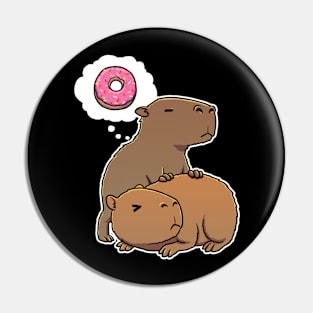 Capybara smell donut Pin