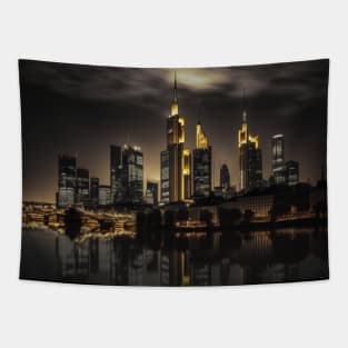 Frankfurt a.M. skyline by night Germany Tapestry