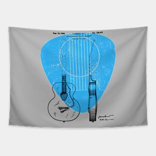 Vintage Retro Acoustic Guitar Design for musicians Tapestry