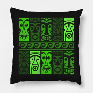 Jungle Green Tikis! Pillow