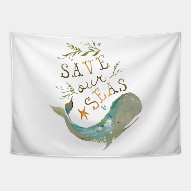 Save Our Seas Tapestry by Honu Art Studio