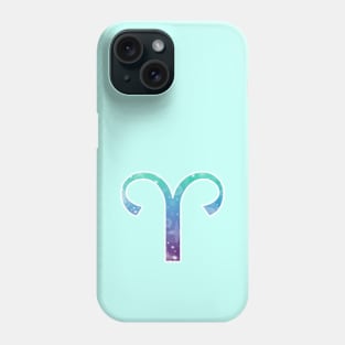 Aries Zodiac Symbol in Magical Mermaid Colors Phone Case